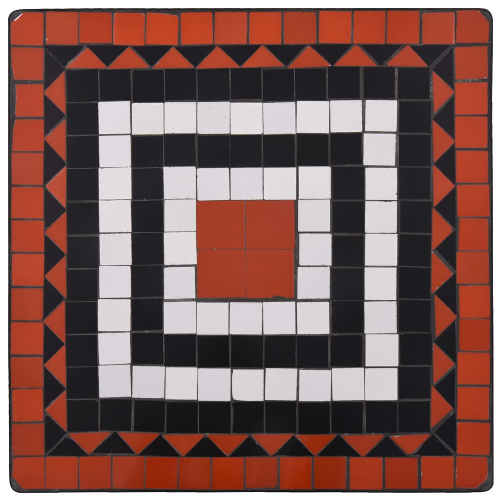 Mosaik-Bistrotisch Terrakotta und Weiss 60 cm Keramik